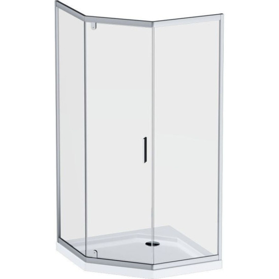 Душова кабіна Am.Pm Gem 5-corner Pivot W90UG-405-090MT 90x90 прозора, профіль матовий хром, без піддону