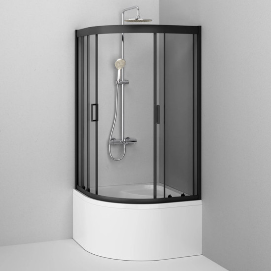Душевая кабина Am.Pm Gem Deep W90UG-401A090BT 90x90 прозрачная, профиль черный мат, без поддона