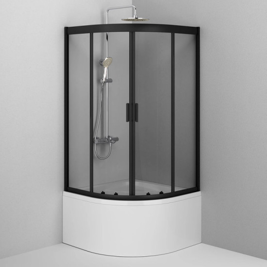 Душевая кабина Am.Pm Gem Deep W90UG-401A090BT 90x90 прозрачная, профиль черный мат, без поддона