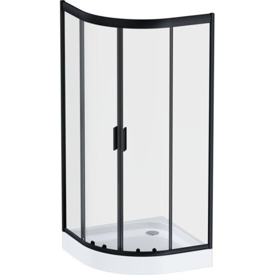Душова кабіна Am.Pm Gem W90UG-401-090BT 90x90 прозора, профіль чорний матовий, без піддону