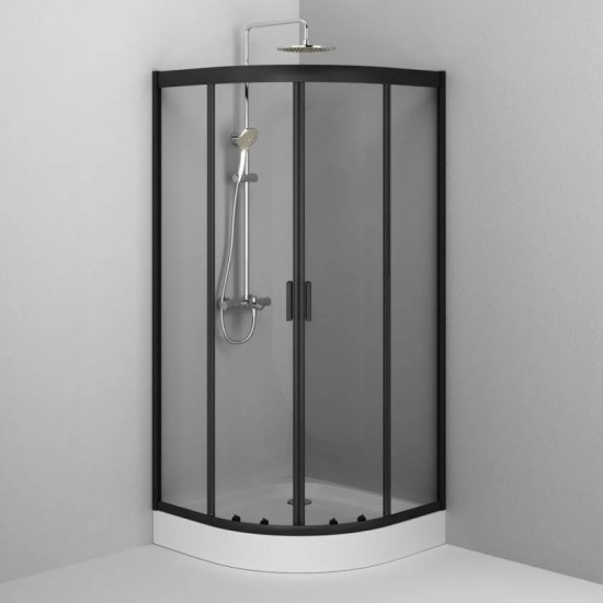 Душова кабіна Am.Pm Gem W90UG-401-090BT 90x90 прозора, профіль чорний матовий, без піддону