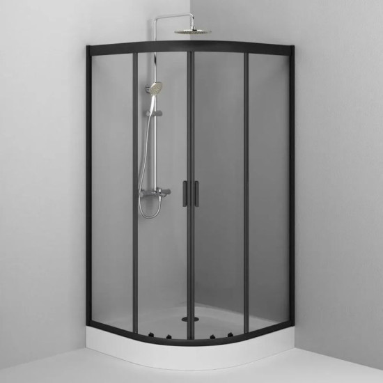 Душевая кабина Am.Pm Gem W90UG-401-100BT 100x100 прозрачная, профиль черный матовий, без поддона