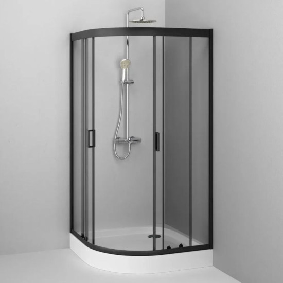 Душевая кабина Am.Pm Gem W90UG-401-100BT 100x100 прозрачная, профиль черный матовий, без поддона