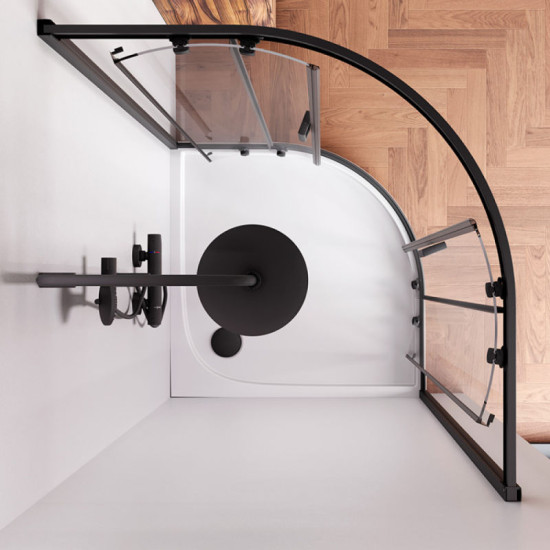 Душевая кабина Am.Pm Gem W90UG-401-100BT 100x100 прозрачная, профиль черный матовий, без поддона