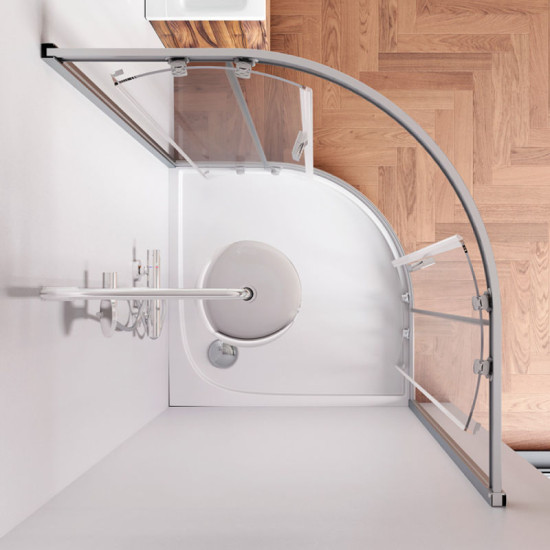 Душова кабіна Am.Pm Gem W90UG-401-100MT 100x100 прозора, профіль матовий хром, без піддону