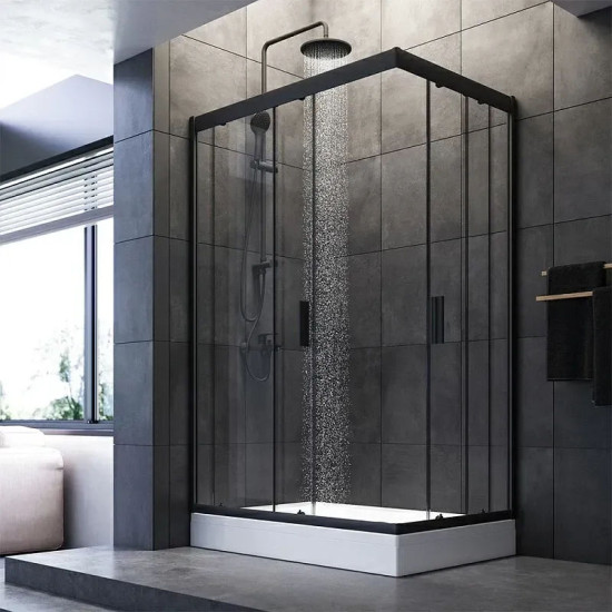 Душова кабіна Am.Pm Gem W90UG-404-120280-BT120x80 прозора, профіль чорний мат.