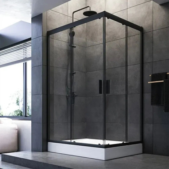 Душова кабіна Am.Pm Gem W90UG-404-120290-BT120x90 прозора, профіль чорний мат.