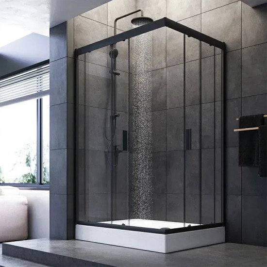 Душова кабіна Am.Pm Gem W90UG-404-120290-BT120x90 прозора, профіль чорний мат.