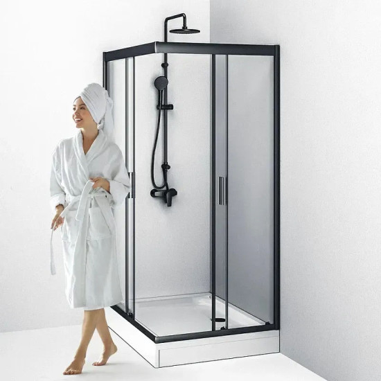 Душова кабіна Am.Pm Gem W90UG-404-120290-BT120x90 прозора, профіль чорний мат.