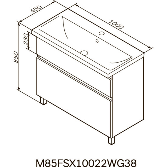 Тумба с раковиной Am.Pm X-Joy M85-FSX1002-WC1002WG38