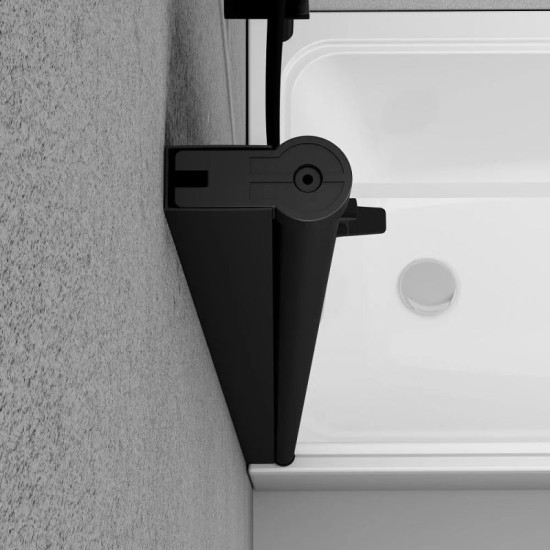 Штора на ванну Am.Pm Gem W90UBS-D080-140BT профиль черный мат, стекло прозрачное