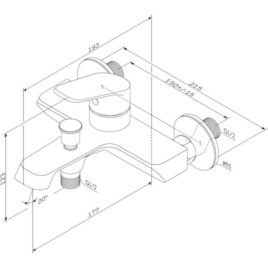 Смеситель для ванны Am.Pm Func F8F10000