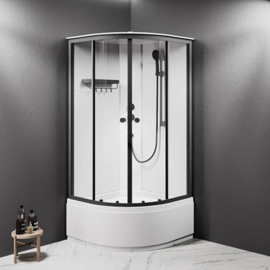 Душевая кабина Am.Pm X-Joy W94C-401A-090BT 90x90 профиль мат.черный, прозрачная