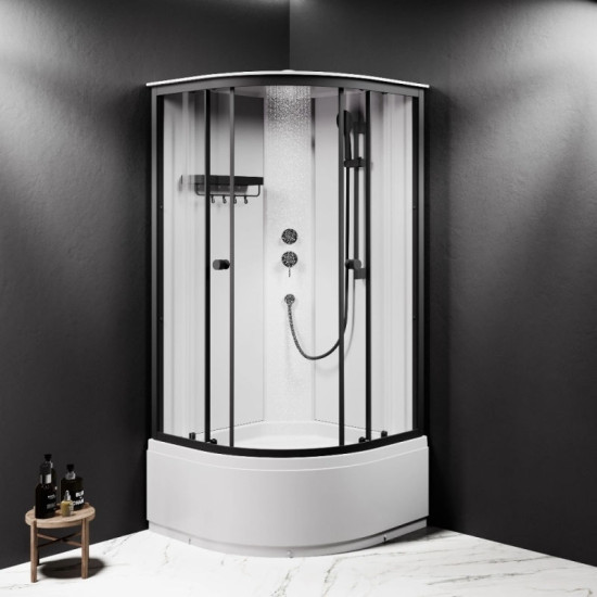 Душевая кабина Am.Pm X-Joy W94C-401A-090BT 90x90 профиль мат.черный, прозрачная