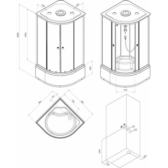 Душова кабіна Am.Pm X-Joy W94C-401A-090MT 90x90 профіль мат.хром, прозора