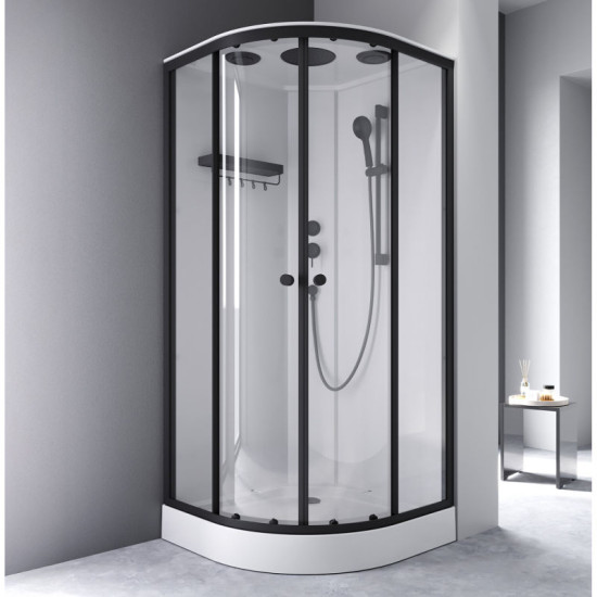 Душова кабіна Am.Pm X-Joy W94C-401-090BT 90x90 профіль мат.чорний, прозора