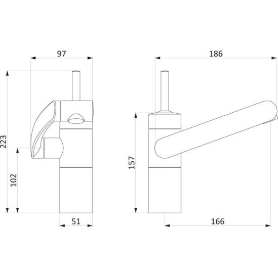 Змішувач для раковини Damixa Arc 290217464 чорний