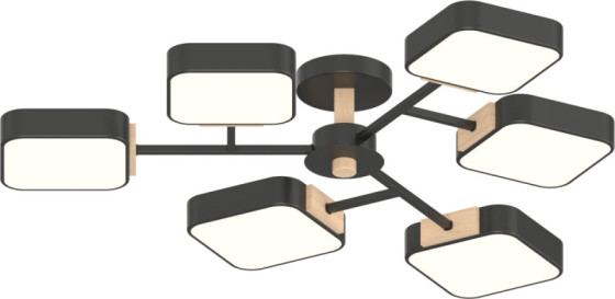 Люстра LED Valeso XI3363-6 ,3000K, 4200K, 6000K Чорний+дерево