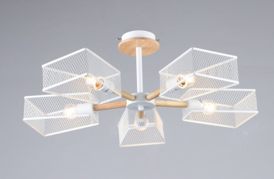 Люстра Valeso B N6687/5 Білий + Дерево