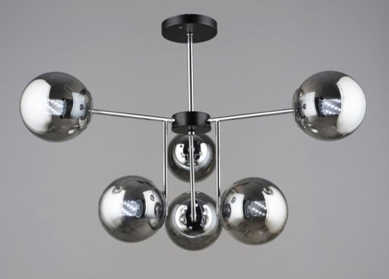 Люстра Valeso K2307/6 Чорний + Хром