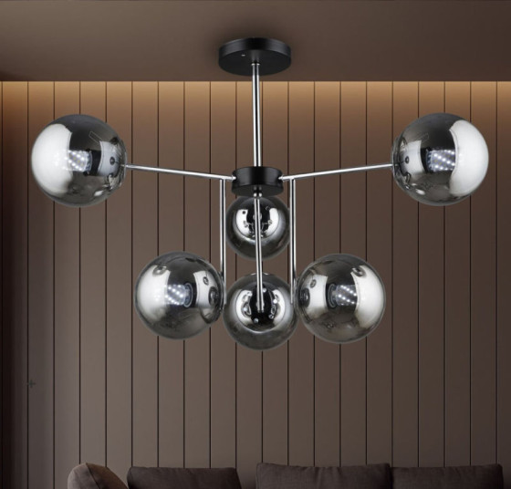 Люстра Valeso K2307/6 Чорний + Хром