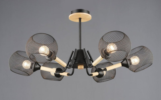 Люстра Valeso N6620/6 Черный + Дерево