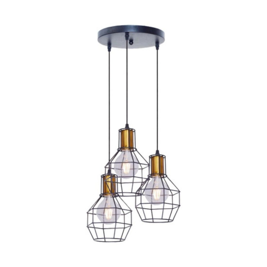 Люстра в стилі лофт Valeso GLD-22903-3 на 3 плафона