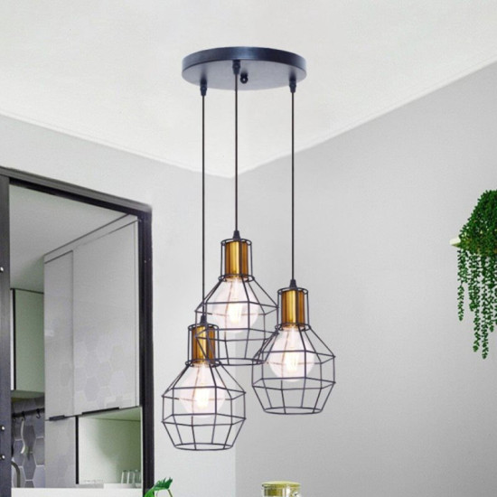 Люстра в стилі лофт Valeso GLD-22903-3 на 3 плафона