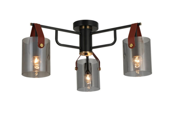 Люстра в стилі лофт на 3 плафона Valeso G 321036/3 Copper+Matt black