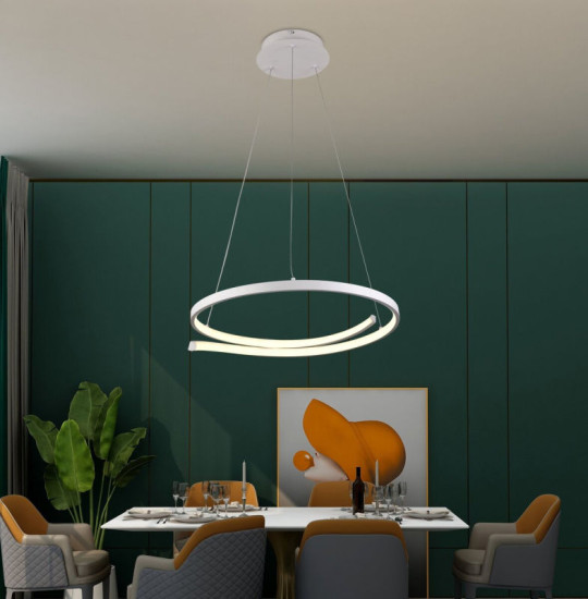 Люстра подвесная светодиодная Sirius LCD3052 WT белая