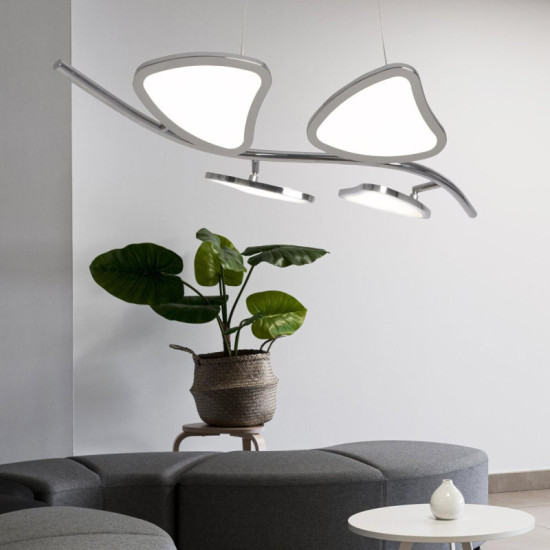 Люстра подвесная светодиодная лепестки белая Sirius 2901-4P (64W)