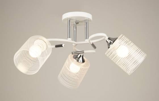 Люстра потолочная Sirius B N4523/3 WT+CH на 3 плафона