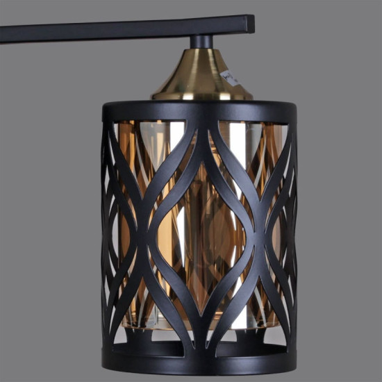 Люстра стельова в вітальню Sirius B N5942/4 BK+COP на 4 плафони