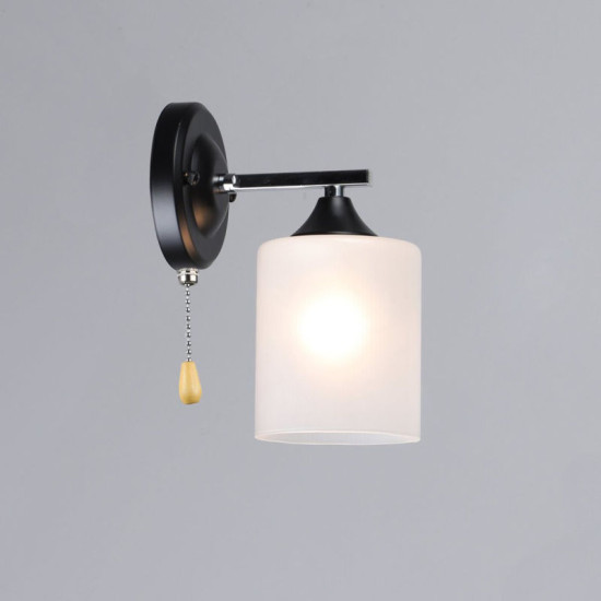 Бра настенная на 1 плафон Valeso K2321/1 Черный+хром E27