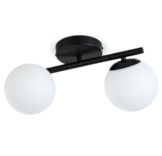 Люстра стельова на 2 плафони Valeso 5175-2 для спальні та вітальні металева чорна