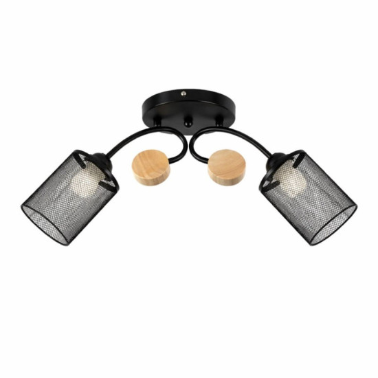 Люстра стельова на 2 плафони Valeso XL25025-2 для спальні та коридору Чорний