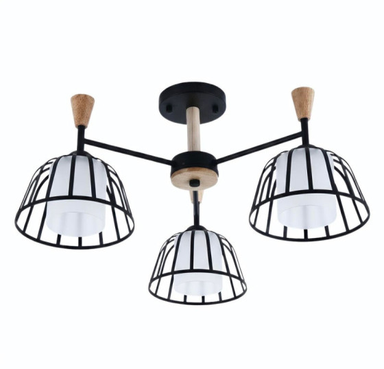 Люстра стельова на 3 плафони Valeso XL25021-3 для вітальні та спальні Чорний