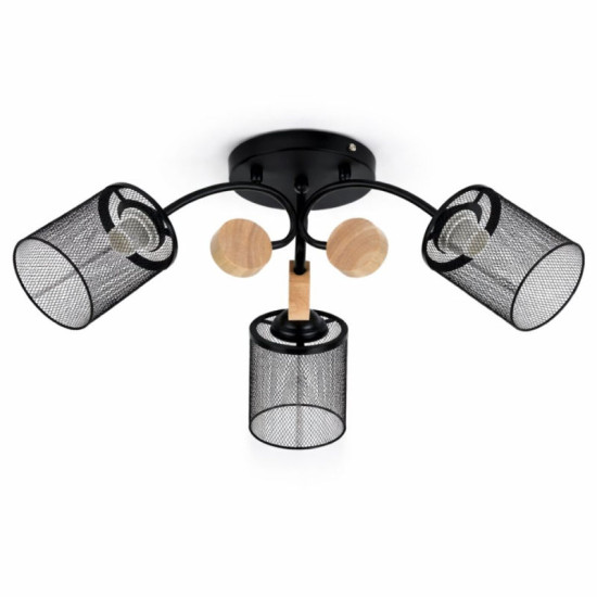 Люстра стельова на 3 плафони Valeso XL25025-3 для вітальні та спальні Чорний