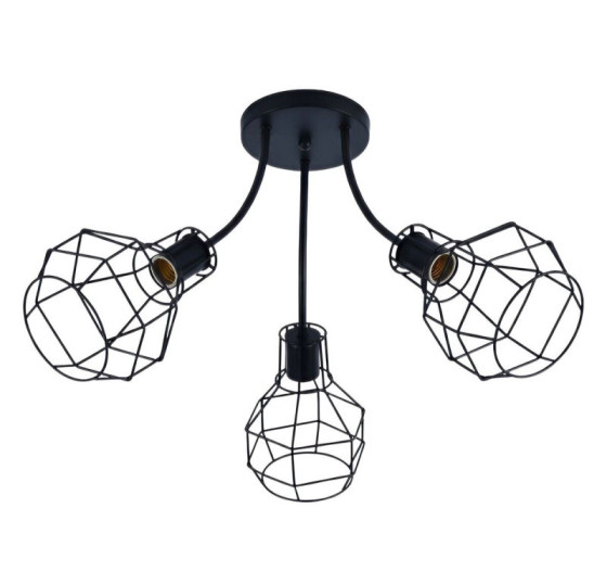 Люстра стельова на 3 плафони Valeso XL25041A-3 для вітальні та спальні Чорний