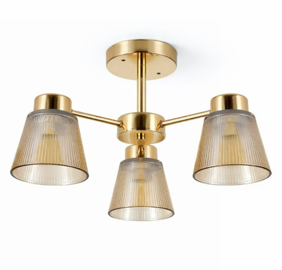 Люстра стельова на 3 плафони Valeso XL25803-3 для спальні та вітальні Золото