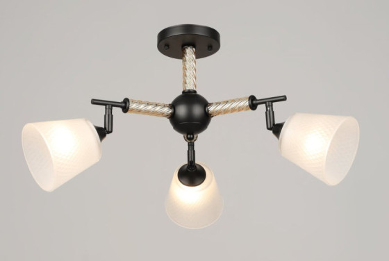 Люстра стельова на 3 плафони Valeso, Чорний, K2343/3