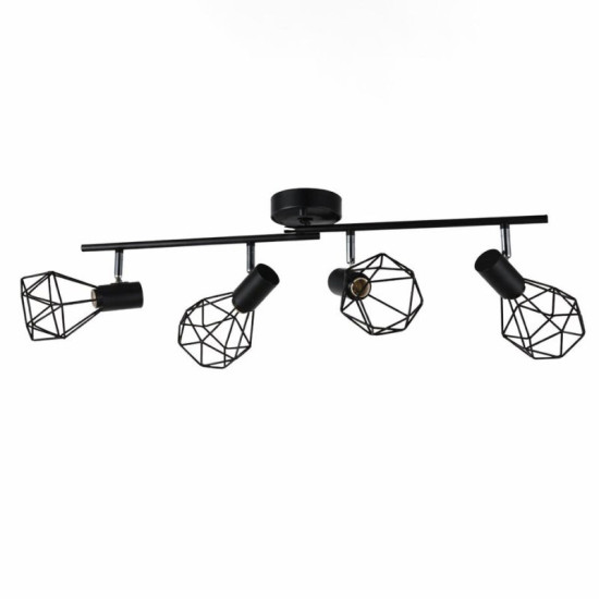 Люстра потолочная на 4 плафона Valeso CD507-4 современная для гостинной и спальни черная