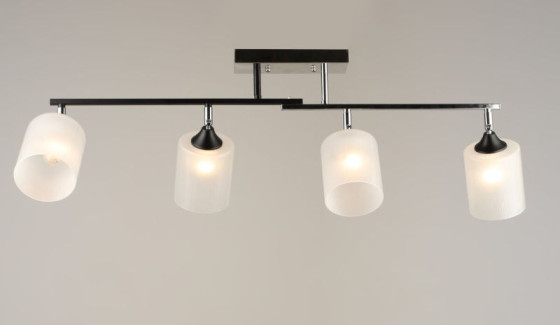 Люстра потолочная на 4 плафона Valeso K2321/4 Черный+хром E27