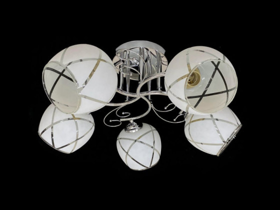 Стельова люстра на 5 плафонів Valeso 2348E/5 Хром