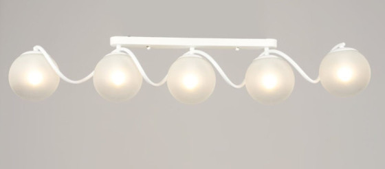 Люстра стельова на 5 плафонів Valeso K2355/5, патрон E27, лінійна, Білий