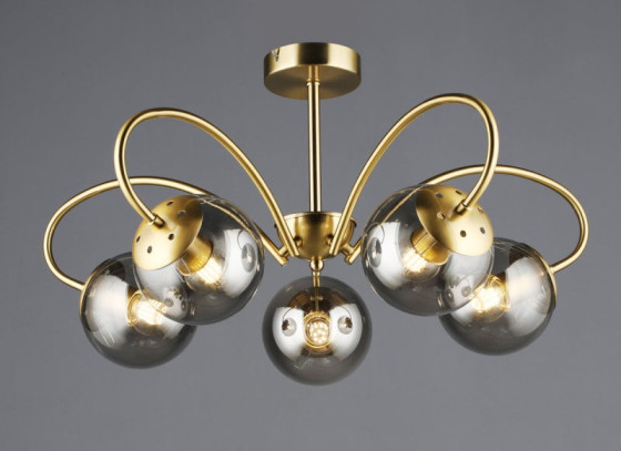 Люстра стельова на 5 плафонів Valeso N6609/5 мідь