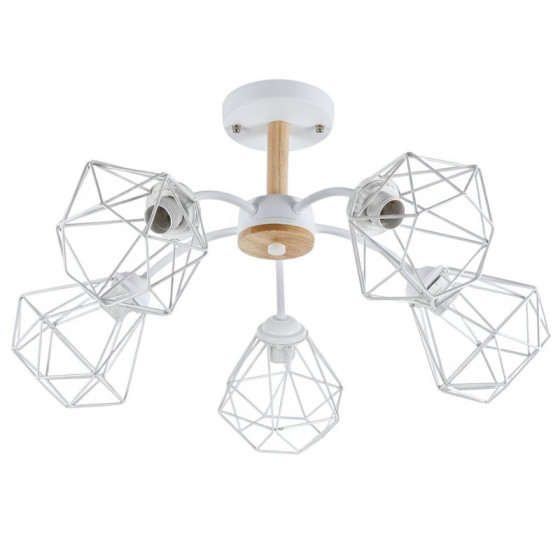 Люстра стельова на 5 плафонів Valeso XL25008-5 для вітальні та спальні Білий