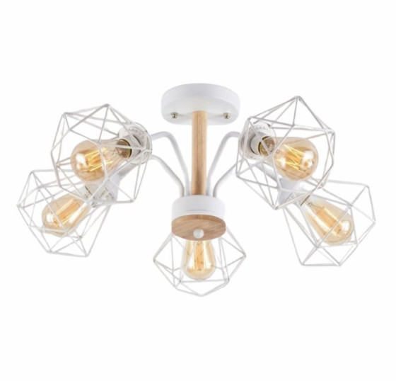 Люстра потолочная на 5 плафонов Valeso XL25038-5 для гостинной и спальни Белый