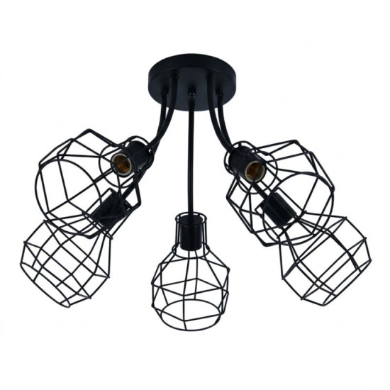 Люстра потолочная на 5 плафонов Valeso XL25041A-5 для гостинной и спальни Черный