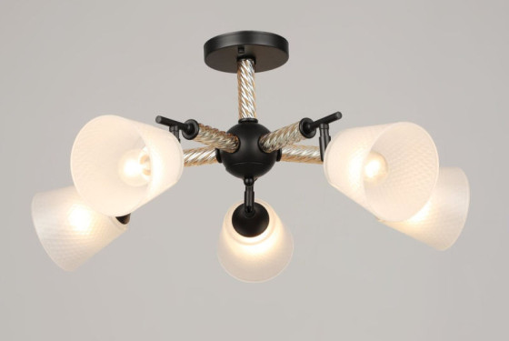 Люстра потолочная на 5 плафонов Valeso, Черный, K2343/5